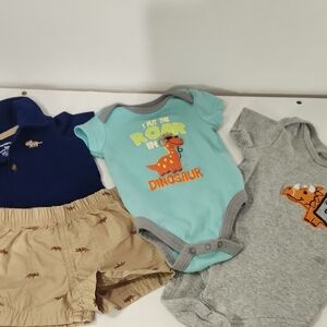 Carter's Dinosaur Baby Outfit Set - Blue, Gray, Tan